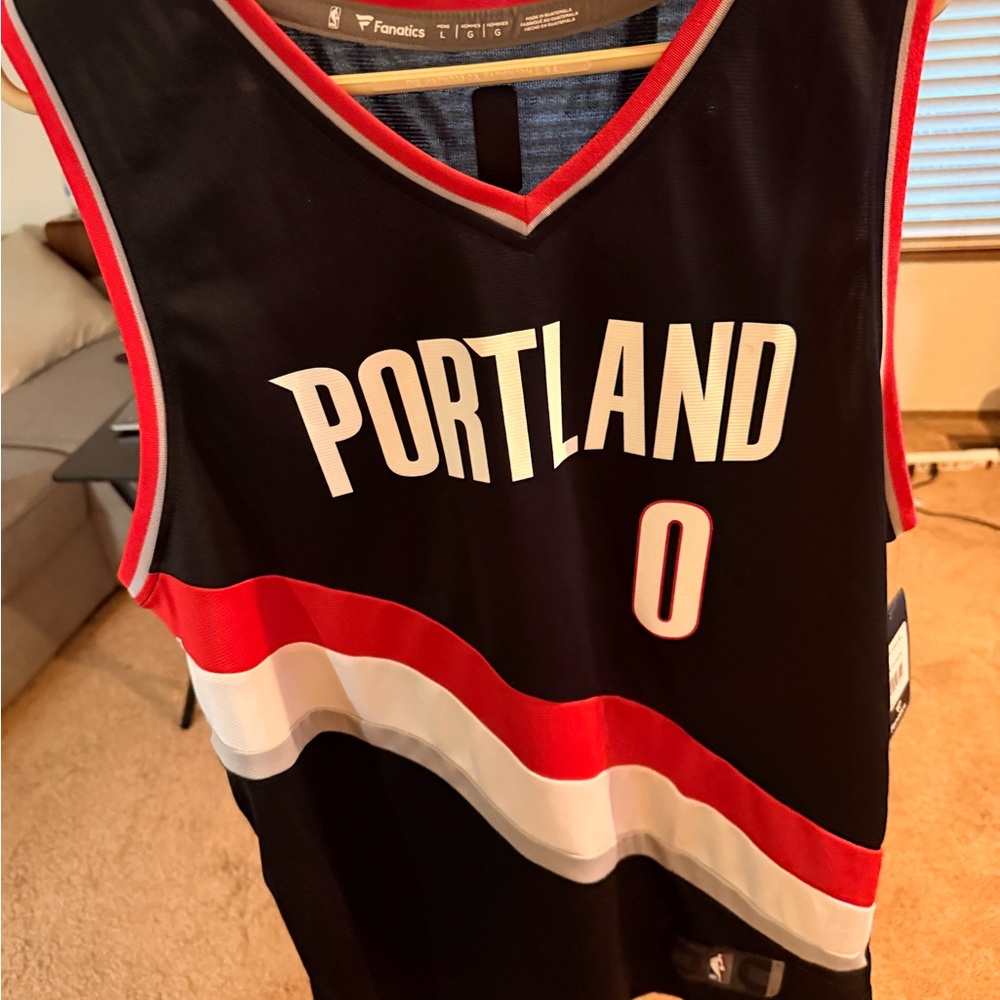 Fanatics Black and Red Basketball Jersey